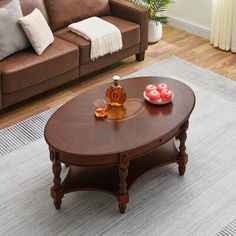 a living room scene with focus on the coffee table