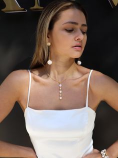 Introducing our Trio Pearl Drop Necklace featuring a captivating drop of three pearls, exuding timeless elegance and sophistication. Complete your look with Pearl Org Earrings. White Pearl Earrings With Adjustable Chain, Formal Long Drop Pearl Jewelry, White Long Drop Jewelry With Pearl Charm, Elegant Dangle Pearl Necklace With Pendant, Elegant Pearl Necklace With Dangle Pendant, White Long Drop Necklace With Pearl, Elegant Long Drop Pearl Pendant Jewelry, White Teardrop Pendant Jewelry With Pearl Chain, Pearl White Long Drop Jewelry For Formal Occasions