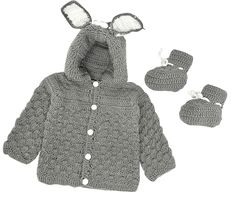 MATERIAL: Natural wool material, breathable, ultra-soft and comfortable. Skin-friendly for babies and toddlers keeps him/her warm in Spring, Fall, and Winter. OCCASIONS: Suitable for playing outside, birthday party, baby shower, baptism. It's also great for baby’s First Christmas, Baby’s Christening, First Thanksgiving, Birthday Party, Halloween Holiday or daily wear in autumn, winter or spring, Also our sweaters make perfect photography props that you can use over and over againSIZE: 0-6 months Bunny Ears Crochet, Outside Birthday Party, Outside Birthday, First Christmas Baby, Coat Set, Knit Sweater Coat, Grey Bunny, Infant Photography Props, First Thanksgiving