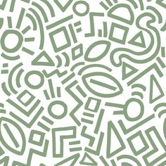 an abstract pattern in green and white with the letters on each side that are overlapping