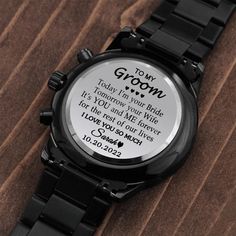 Watch Gift for Groom From Bride Groom Wedding Day Gift to My - Etsy Groom Watch, Engraved Watch, Personalized Watches, Watch Engraving, Engraved Design, Groomsmen Gift, Year Anniversary Gifts, To Infinity And Beyond