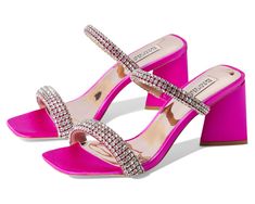 Women's Badgley Mischka Frankie | Zappos.com Pink Block Heels, Jeweled Shoes, Rose Shoes, Fun Heels, Badgley Mischka Shoes, Jeweled Sandals, Shoes High Heels, Rhinestone Shoes, Womens Shoes High Heels