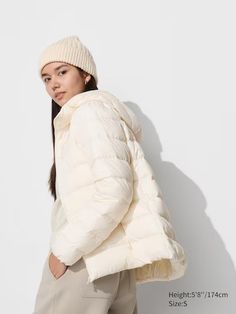 Ultra Light Down Parka | UNIQLO US Lightweight Solid Outerwear For Winter, Lightweight Solid Winter Outerwear, White Stretch Cozy Outerwear, Fitted Cotton Winter Bottoms, Light Down, Down Parka, Styling Ideas, Uniqlo, Parka