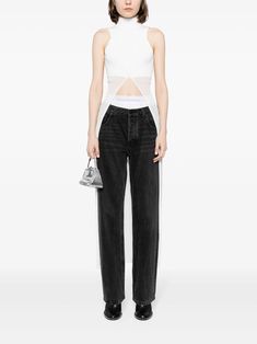 Alexander Wang ribbed-knit Sleeveless Tunic - Farfetch Alexander Wang Outfit, Wang Outfit, Alexandra Wang, Versace Outfit, Yoko London, Top Outfit, City Dress, Sleeveless Tunic, Summer Beach Wear