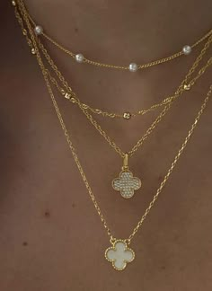 Vancleefarpels Necklace, Jewelry Combo, Van Cleef Necklace, Layer Necklaces, Clover Bracelet