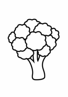 a black and white drawing of broccoli