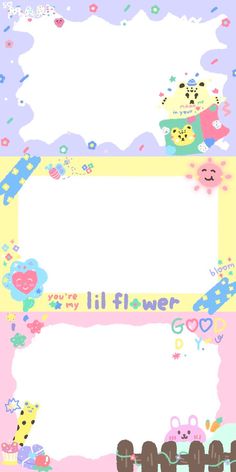 an image of a cartoon character with flowers on it's border and the words lil flower