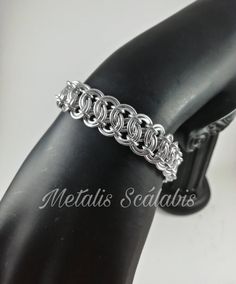 Braided Chainmail Bracelet handmade I will provide a tracking number for all international shipments Jewelry Tutorials Free, Chainmail Patterns, Chainmail Bracelet, Chainmail Jewelry, Wedding Bracelets, Antique Silver Rings, Chain Maille Jewelry, Chain Maille, Bracelets Diy