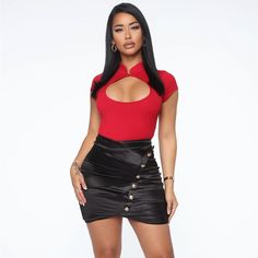 Fashion Nova Don’t Think You Can Do Better Bodysuit Xs New Without Tags. Party Bodysuit With Short Sleeves, Solid Color Short Sleeve Bodysuit For Party, Chic Short Sleeve Party Bodysuit, Casual Short Sleeve Bodysuit For Parties, Chic Red Bodysuit For Date Night, Flirty Red Fitted Bodysuit, Red Fitted Flirty Bodysuit, Red Fitted Bodysuit For Night Out, Red Chic Mini Length Top