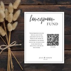 Use code BUNDLE30 to save 30% off when you purchase 3 or more items! Welcome to our Etsy listing for the Honeymoon Fund Sign Template! Help make your dream honeymoon a reality with this stylish and customizable digital template. This Honeymoon Fund Sign, designed for use on Canva, allows you to create a personalized sign that encourages guests to contribute to your honeymoon adventures. With the option to include QR codes for popular payment apps like Venmo and Cash App, your guests can easily make contributions. Simply download the template, customize it with your preferred QR codes and payment information, and print it out to display at your wedding reception or gift table. This sign is also a great addition to our Wedding Signs Bundle, providing a cohesive and beautiful touch to your we Wedding Vendor Gift Ideas, Venmo Wedding Sign, Cash App Sign, Venmo Sign, Honeymoon Fund Sign, Wedding Invitation Inserts, Newspaper Wedding Programs, Unplugged Wedding Sign, Adventurous Honeymoon