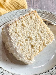 a piece of cake sitting on top of a white plate