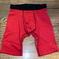 Size: Small New Without Tags Red Compression Casual Bottoms, Casual Red Boxer Briefs For Workout, Casual Red Boxer Briefs For Gym, Sporty Red Boxer Briefs For Gym, Casual Red Boxer Briefs For Sports, Sporty Red Fitted Boxer Briefs, Red Fitted Sporty Boxer Briefs, Red Fitted Cotton Boxer Briefs, Sporty Stretch Red Boxer Briefs