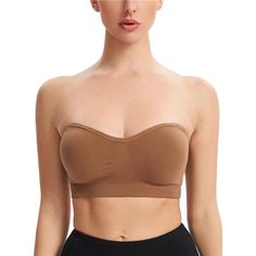 -90% Nylon, 10% Spandex -Imported -Pull-On Closure -Hand Wash Only -Premium Fabric: The Strapless Bandeau Bra Is Made Of 90% Nylon,10% Spandex, Nice Quality Fabric. The Tube Top Bra Is A Great Fit, Which Is Very Comfortable, Stretch And Smooth,Skin-Friendly, And Soft To Touch. -Removable Pads & Wire-Free Bandeau Bra Is Designed With Removable And Soft Pads. Removable Padded Is Convenient For Replacement And Washing, Which Always Retains Its Shape, And Has Great Coverage. -Non-Slip Strapless Bra High Stretch Bandeau Tube Top In Color, High Stretch Solid Bandeau Tube Top, Solid Color High Stretch Bandeau Tube Top, Strapless Stretch Bra For Spring, Fitted Seamless Bandeau Bra, Spring Strapless Stretch Bra, Fitted Brown Bandeau Tube Top, Fitted Brown Strapless Tube Top, Brown Stretch Tube Top For Spring