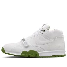 Nike Fragment Design x Air Trainer 1 Mid SP 'White Chlorophyll' 806942-113 (SNKR) Nike Air Trainer 1, Nike Air Trainer, Stylish Sneakers, Perfect Pair, Nike Air, Nike, Sneakers, White, Design