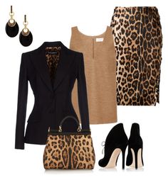 Tamed by angelkroberts on Polyvore featuring polyvore, fashion, style, Isa Arfen, Dolce&Gabbana, Altuzarra, Gianvito Rossi and Alexis Bittar Cheetah Outfit, Work Skirt Outfit, Leopard Skirt Outfit, Cheetah Clothes, Leopard Print Outfits, Corporate Dress, Animal Print Outfits, Sassy Outfit, Over 60 Fashion