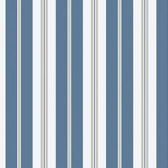 a blue and white striped wallpaper with vertical stripes on the bottom half of it