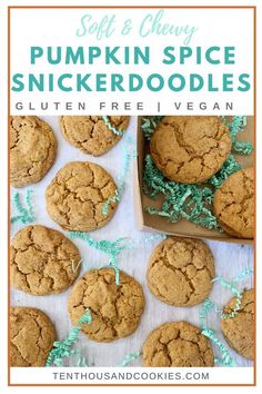 soft and chewy pumpkin spice snickkerdoodles gluten free vegan