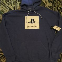 Blue Playstation Sweatshirt. Logo On The Front. Unisex. Long Sleeve. Pockets On The Front. Hood With Drawstring. Size L. New With Tags. Blue Cotton Hoodie With Graphic Print, Blue Cotton Hoodie With Logo Print, Blue Casual Sweatshirt With Logo Print, Casual Blue Sweatshirt With Logo Print, Playstation, Blue White, Color Blue, Blue And White, Womens Tops