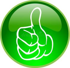 the thumbs up sign is green and white