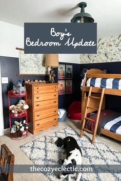 Blue Boys Room Ideas, Navy Boys Room, Vintage Little Boys Room, Navy Blue Boys Bedroom, Bedroom Ideas Navy Blue, Bedroom Ideas Navy, Retro Boys Room, Navy Blue Bedroom Walls