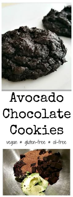 chocolate cookies with avocado on the side