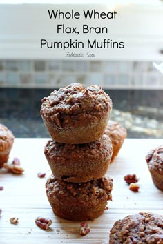 several muffins stacked on top of each other