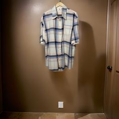 Men's casual plaid short sleeve shirt , handmade with 100% cotton fabric . Comfy and cool . Relaxed Fit Cotton Shirt For Daywear, Relaxed Fit Flannel Shirt With Button Closure For Spring, Spring Relaxed Fit Flannel Shirt With Button Closure, Summer Plaid Shirt For Casual Gatherings, Spring Flannel Shirt With Relaxed Fit, Trendy Relaxed Fit Shirt For Casual Gatherings, Spring Cotton Collared Flannel Shirt, Trendy Plaid Button-up Shirt, Casual Plaid Cotton Shirt