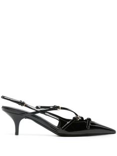 Miu Miu buckle-embellished Slingback Pumps - Farfetch Shoes In Style, Quilted Shoes, Fall Winter Shoes, Lug Sole Boots, Miu Miu Shoes, Pumps Shoes, Retro Sneakers, Patent Leather Heels, White Boots