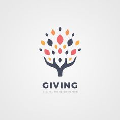 the giving logo is designed to look like an abstract tree