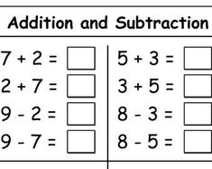 the addition and subtraction worksheet for students to practice their math skills