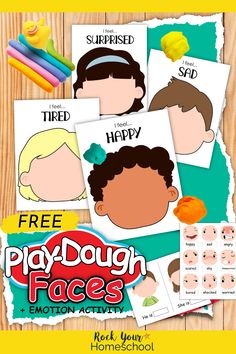 free printable playdouh faces for kids to use on the classroom desk or at home