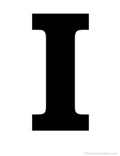 the letter i is black and white with a small shadow on it's side