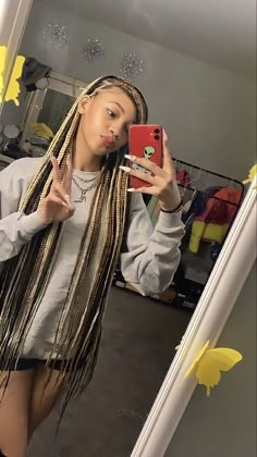 Mixed color braids, mixed colors braids, 3 Colored Braids, Mixed Color Boho Box Braids, Box Braids W Color, 3 Color Box Braids, Natural Color Box Braids, Box Braids Hairstyles Blonde And Black, Braided Hairstyles Different Colors, Color Mix Box Braids, 2 Box Braids Hairstyles