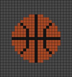 A pixel art template of a Basketball ball, viewed from the top or bottom center. Sports Pixel Art, Pixel Art Football, Iphone Wallpaper Clock, Art Spiderman, Bola Basket, Pixel Art Grid, Pix Art