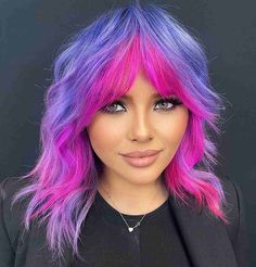 Hair Color Placement, Funky Hair Colors, Color Block Hair, Dramatic Hair, Bright Hair Colors, Cute Hairstyles For Medium Hair