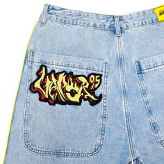 FOR PRE-ORDER - SHIPS DEC 15TH Get blazed by the inferno. Custom designed extra wide leg. Embroidered patch detail with customized tags and loop. Super deep pockets. Wide Leg Denim Jeans, Custom Tags, Long Live, Buy One Get One, Wide Leg Denim, Embroidered Patch, Embroidered Patches, Denim Pants, Pre Order