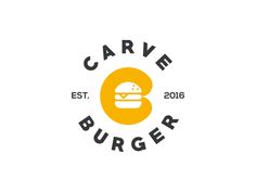 the logo for a burger restaurant called carve burgers, which is located in chicago