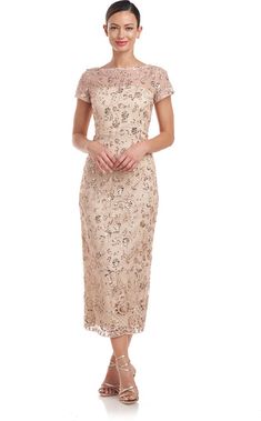 JS Collections Sequin Embroidered Cocktail Dress | Nordstrom Nordstrom Dresses Wedding, Cocktail Dress Nordstrom, Embroidered Cocktail Dress, Elegant Cocktail Dress, Metallic Embroidery, Groom Dresses, Mob Dresses, Lattice Design, Aline Dress