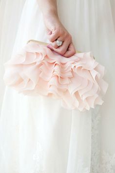 Pink Wedding Palette, Pink Wedding Inspiration, Wedding Palette, Blush Pink Weddings, Wedding Clutch, Bridal Clutch, Pink Ruffle, Blush Wedding, Pink Wedding