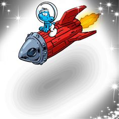 an image of a cartoon character on a rocket ship