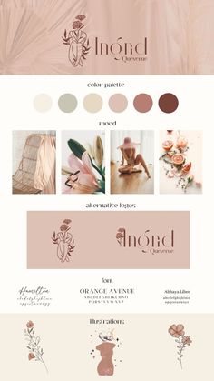 the website design for an interior and decor store, with pink flowers on it's side