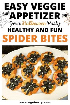 easy veggie appetizer for a halloween party healthy and fun spider bites