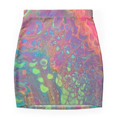 Super stretchy and durable polyester mini skirt. Vibrant, high-quality sublimation print across the front and back. Size range XXS-2XL. Skirts For Sale, Color Patterns, Sublimation Printing, Mini Skirt, Summer Outfits, Multi Color, Mini Skirts, Neon, Rainbow