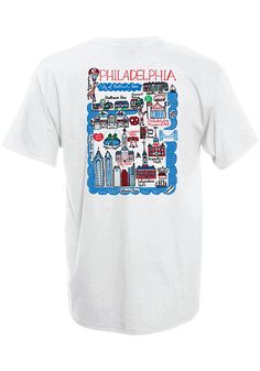 Show off your team pride in this Philadelphia White Julie Gash Short Sleeve T Shirt! This Philadelphia Local Stuff Shop Short Sleeve Tee features a screen print graphic. Make sure everyone knows you root for the Philadelphia with this White Philadelphia Local Stuff Shop T Shirt. The City That Loves You Back! Short sleeve, Crew neck, Relaxed fit, Unisex, Screen printed graphic, 100% Cotton White T-shirt With Front Print For Sports Events, White T-shirt With Screen Print For Fans, White T-shirt With Screen Print For Sports Fans, Temporary Store, Camp David, Print Graphic, Short Sleeve T Shirt, Shirt White, Screen Print