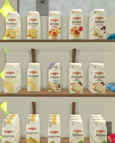 some bags of food are on a shelf