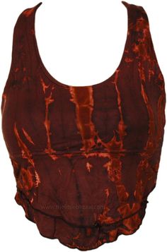 Bohemian Brown Crop Top, Bohemian Tie Dye Crop Top, Brown Bohemian Crop Top For Spring, Bohemian Brown Crop Top For Spring, Fitted Bohemian Acid Wash Tops, Fitted Bohemian Brown Crop Top, Brown Hippie Festival Tops, Bohemian Tie-dye Cotton Crop Top, Bohemian Cotton Tie-dye Crop Top