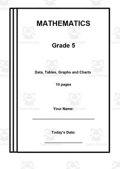 the front cover of a book with text that reads,'maths grade 5 data tables