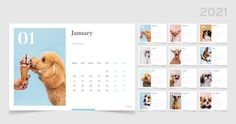 a calendar with pictures of dogs on it