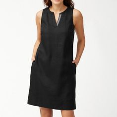 New With Atsg. Size Xxs. Black. Linen. Sleeveless. Short. No Stretch. Vacation. Summer. Cool. Cheap Knee-length Sleeveless Dress With Pockets, Sleeveless Straight Dress, Tommy Bahama Dress, Sleeveless Linen Dress, Linen Shift Dress, Black Linen Dress, Beach Coverup Dress, Summer Cool, Gathered Dress