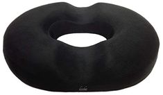 a black neck pillow on a white background